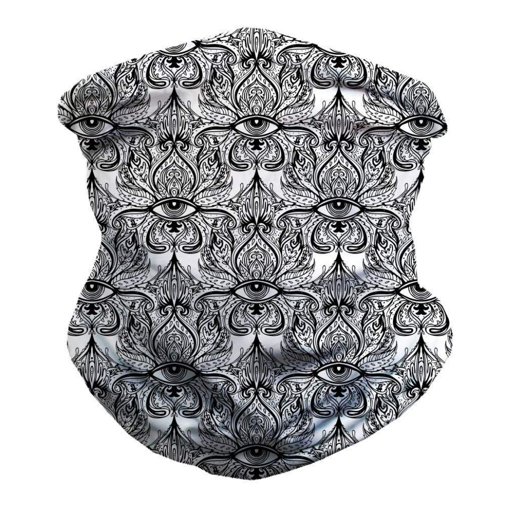 NWOT iHeartRaves Hidden Visions Neck Gaiter Mask Full Face Cover Eye Pattern